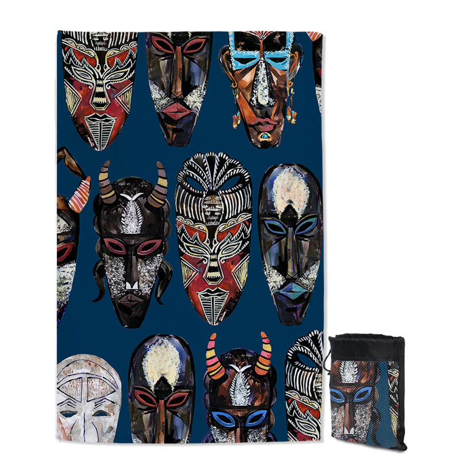 African Lightweight Beach Towel Masks