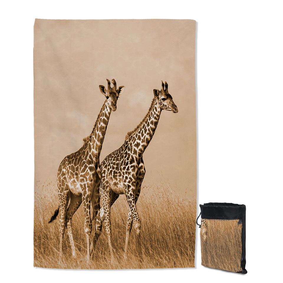 African Wildlife Wild Giraffes Quick Dry Beach Towel