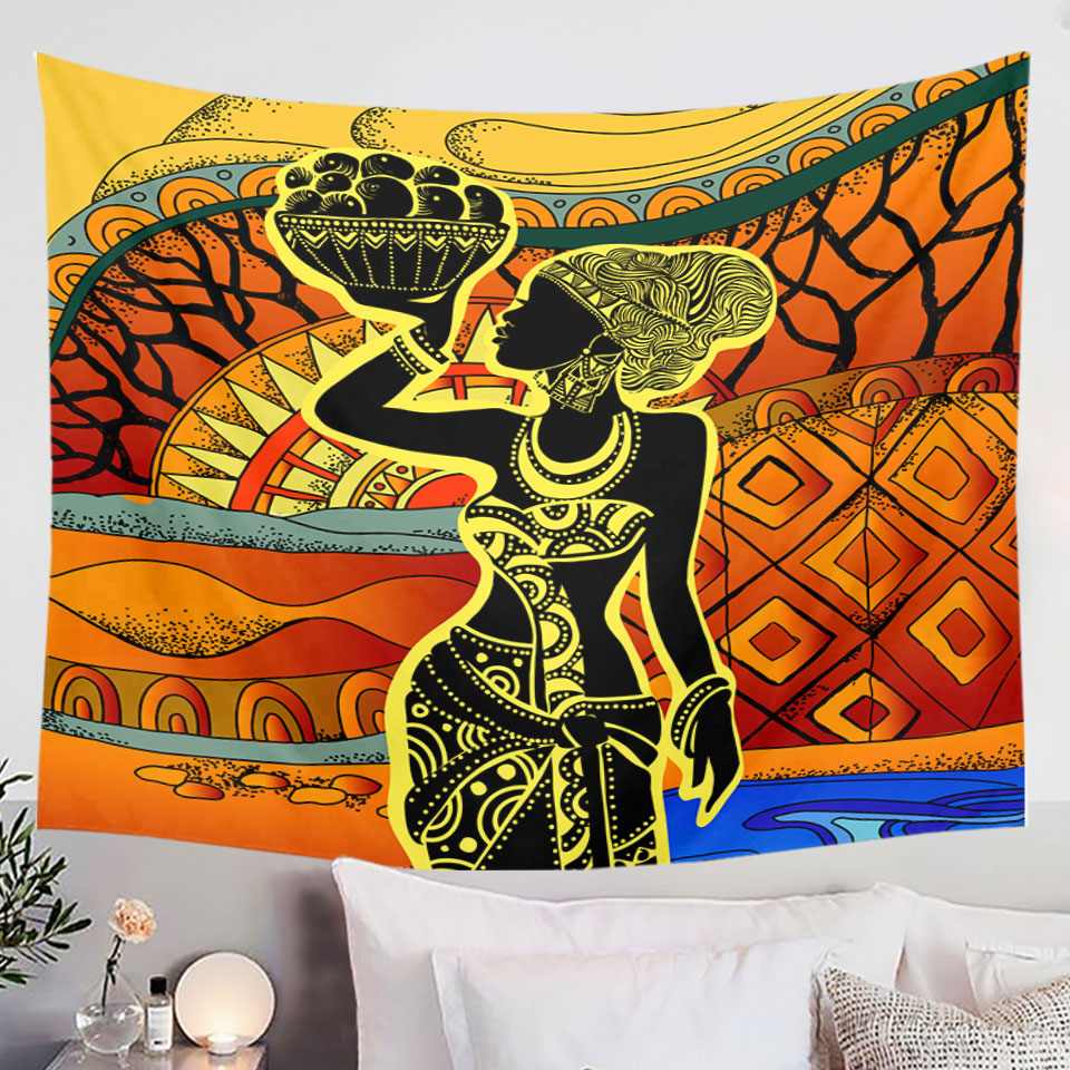 African Woman Wall Decor Tapestry