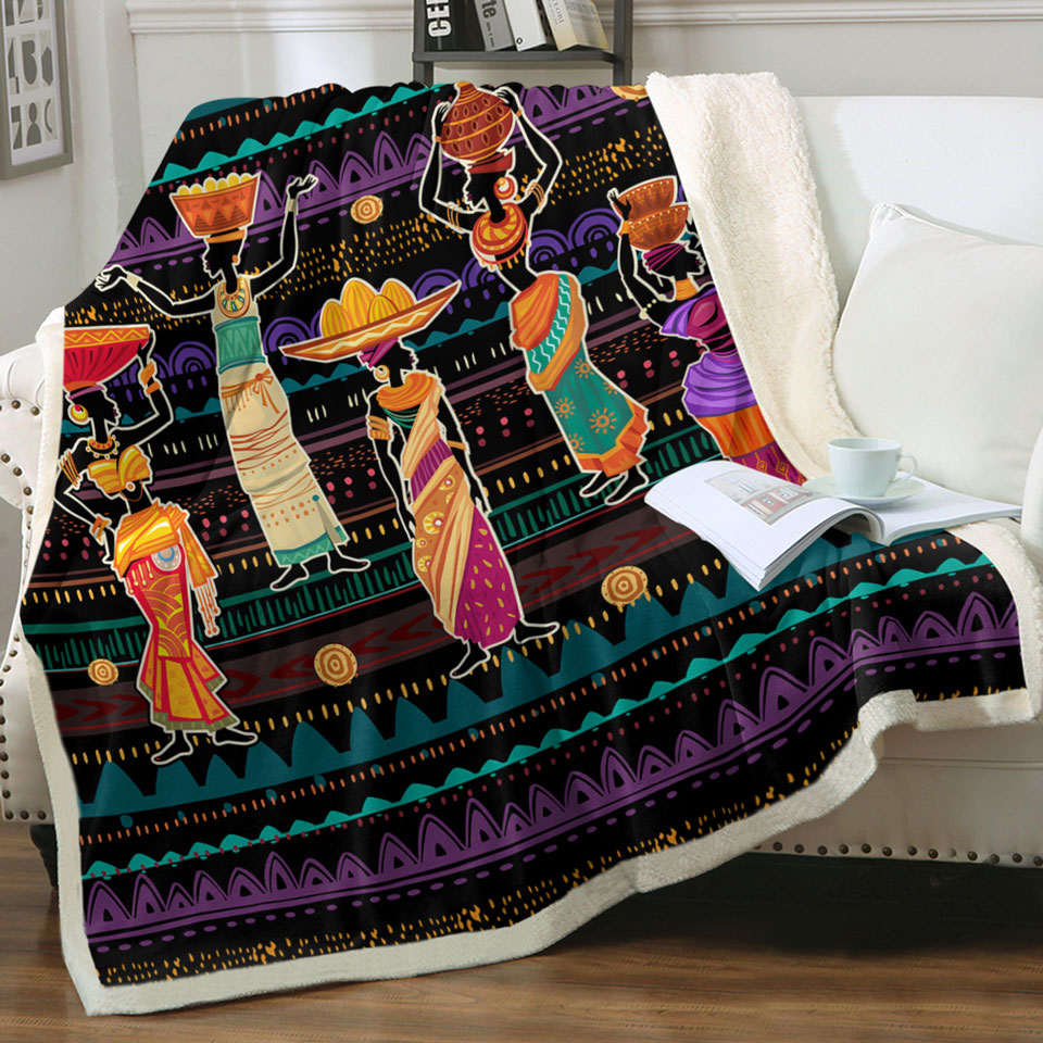 African Women Throw Blanket Traditional African Pattern Women