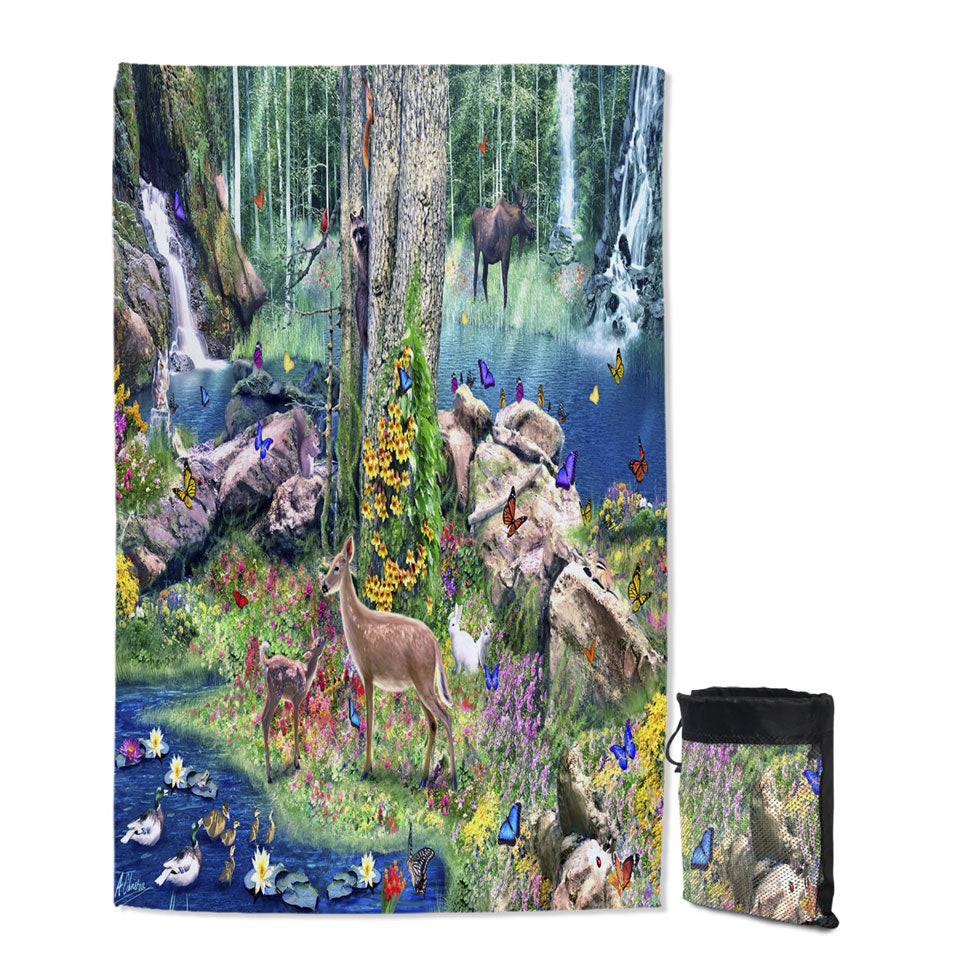 American Forest Animals Quick Dry Beach Towel