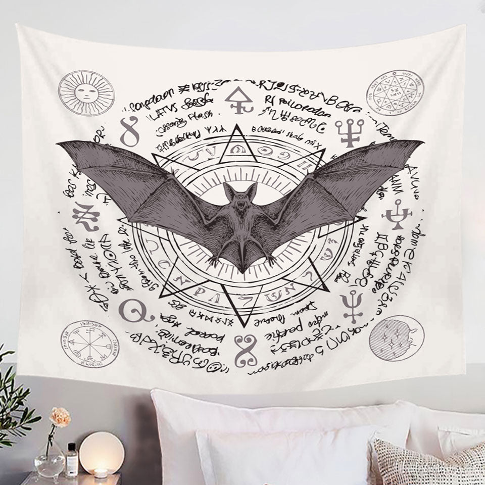 Ancient Demons Symbols Bat Wall Decor Tapestry
