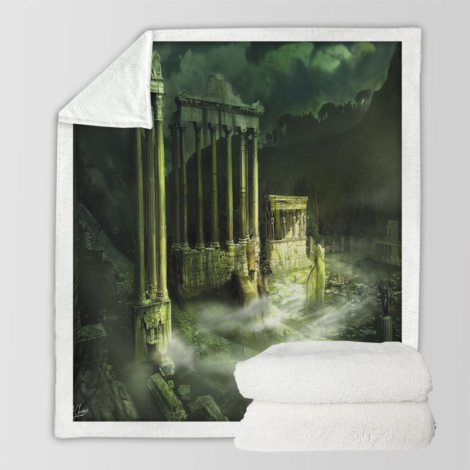 products/Ancient-Fantasy-Art-Throw-Blanket-Ruined-Temple