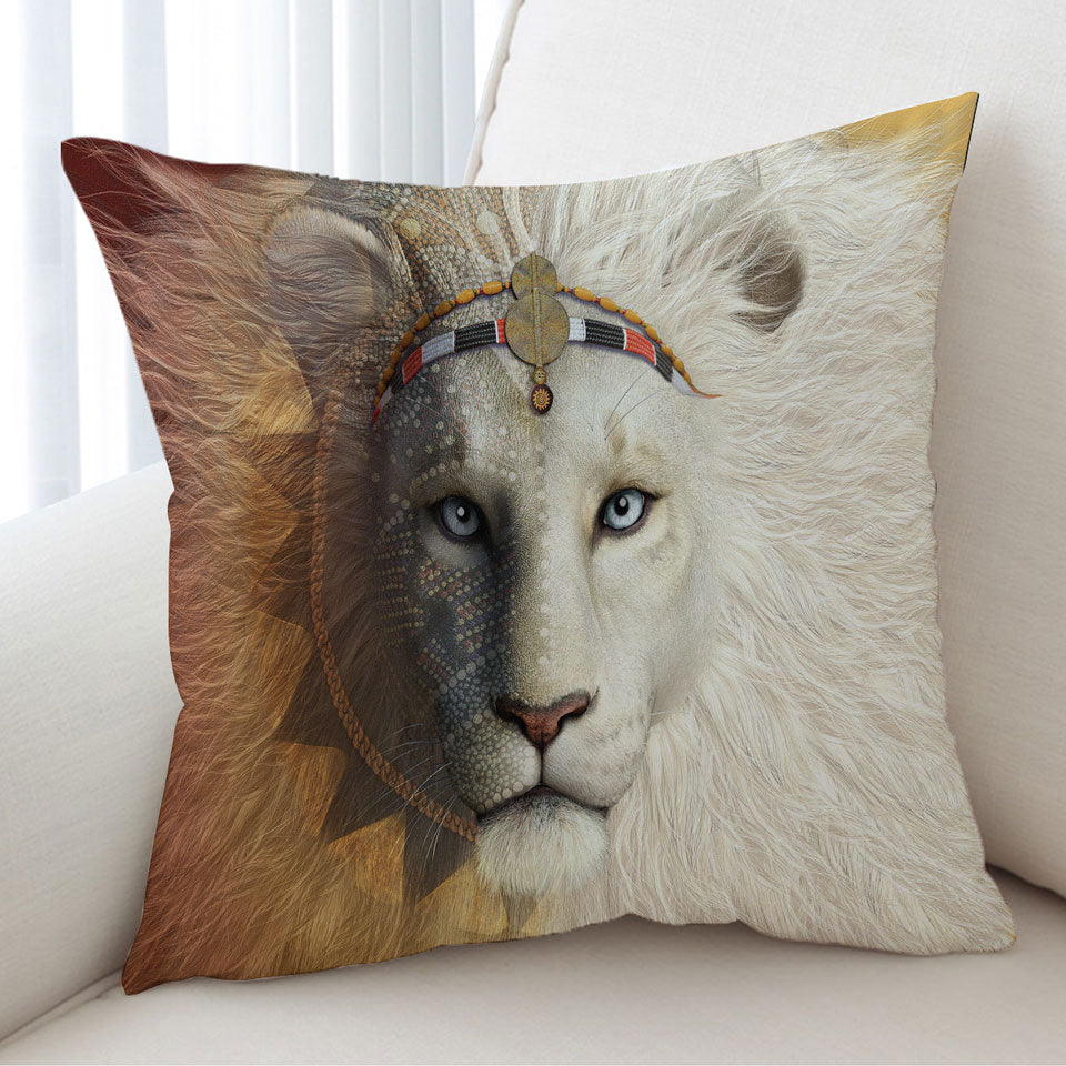 Animal Art Amari the White Lion Cushion
