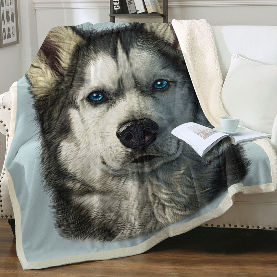 products/Animal-Art-Husky-Dog-Throw-Blanket
