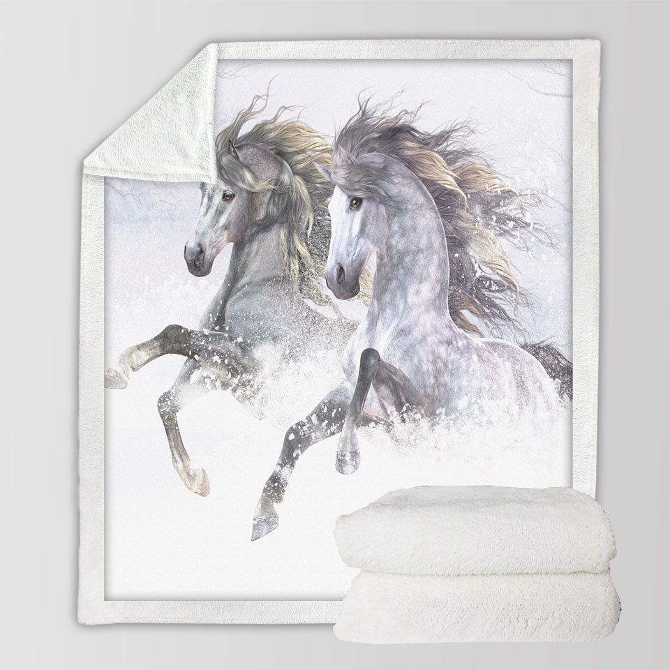 products/Animal-Art-Sherpa-Blanket-Two-Gorgeous-Running-Horses-the-Snow-Horses