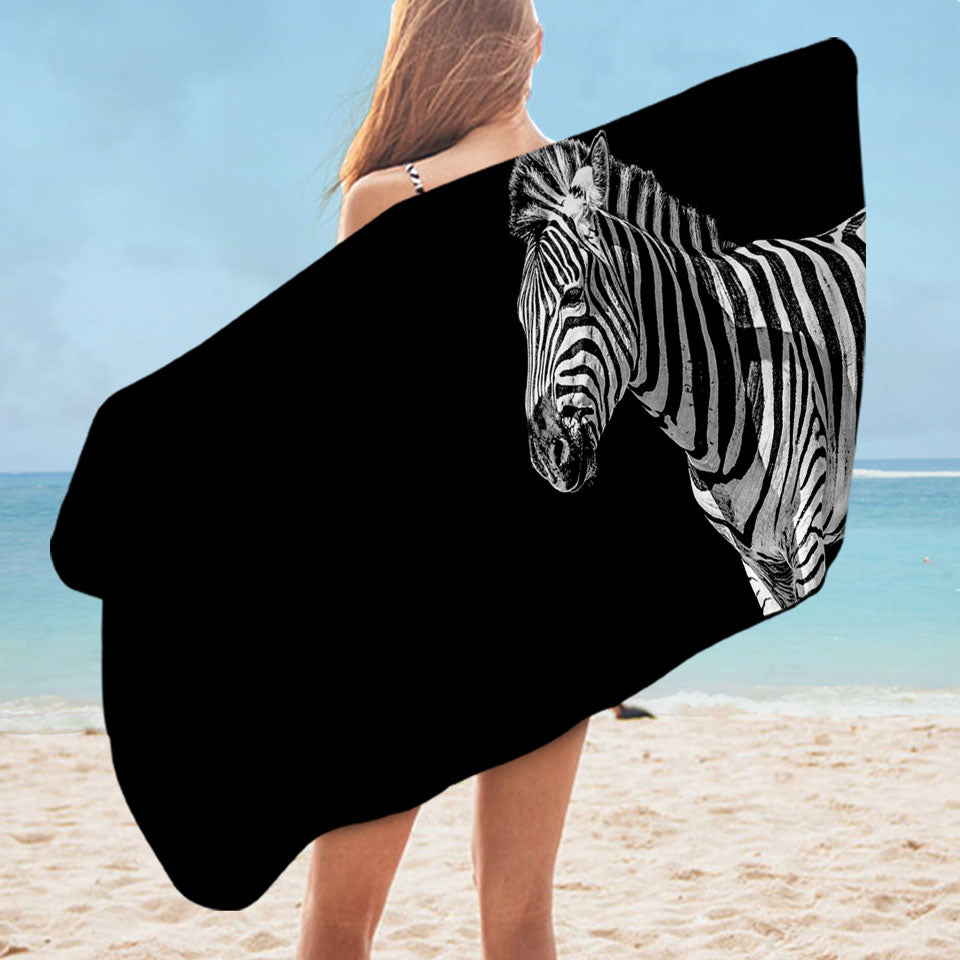 Animal Beach Towels Black and White Wild Zebra