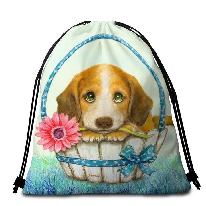 Animal Dogs Art Cute Dachshund Beach Towel Pack