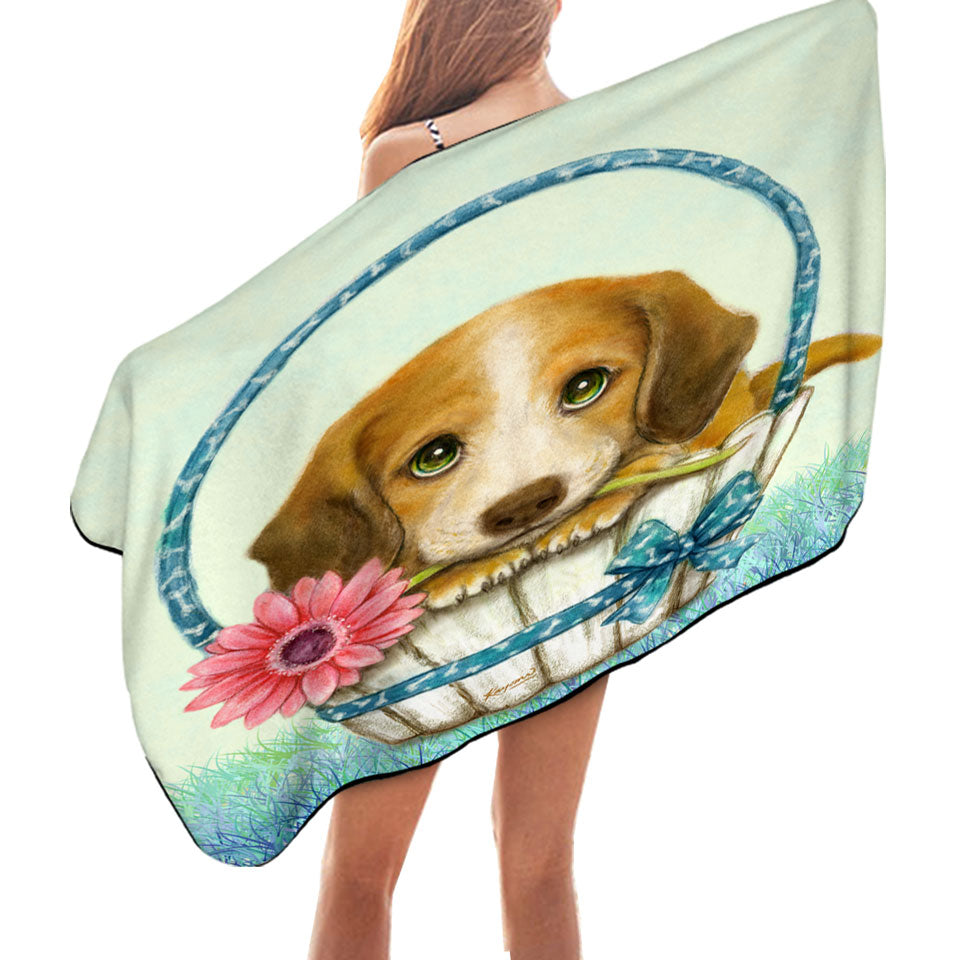 Animal Dogs Art Cute Dachshund Beach Towels