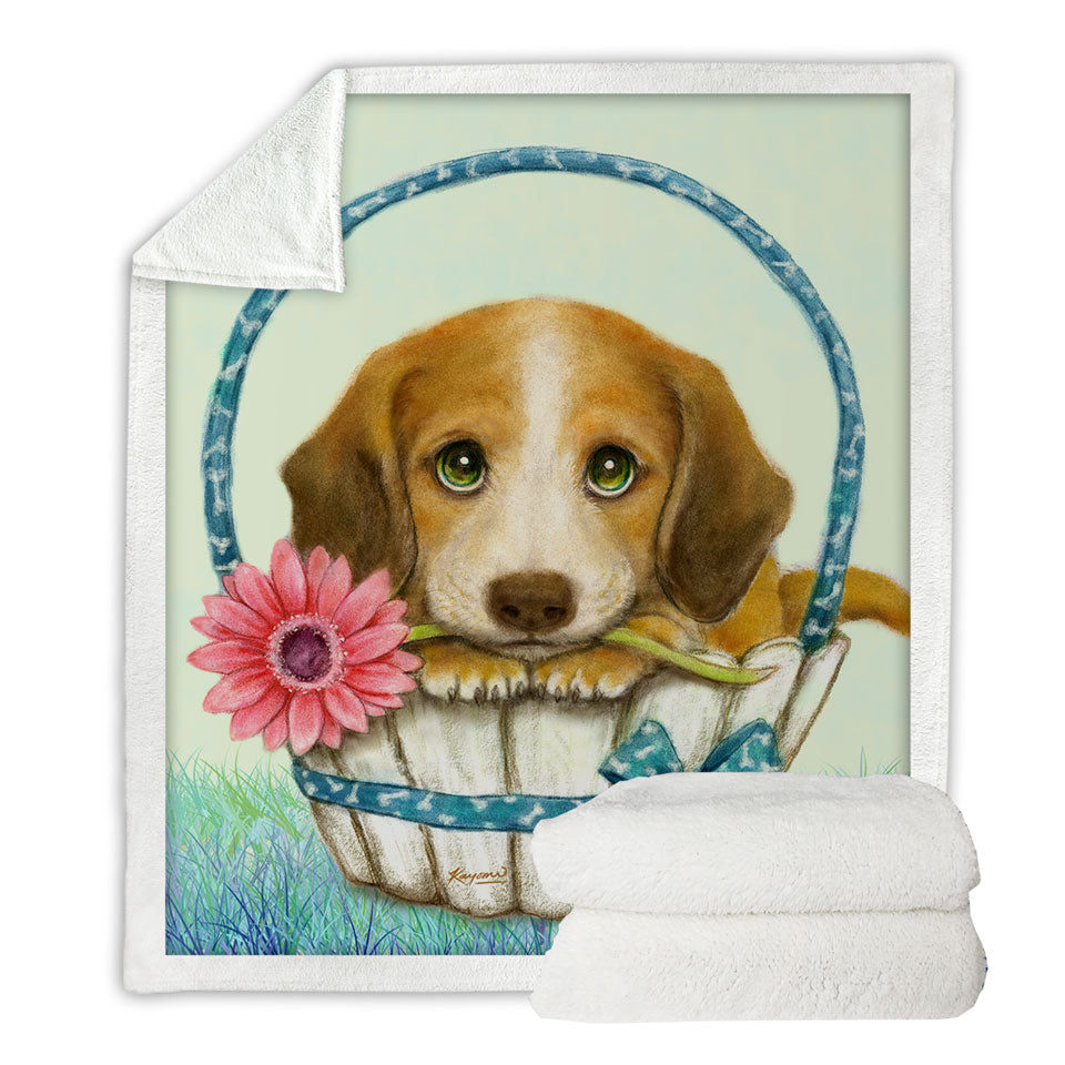 Animal Dogs Art Cute Dachshund Sherpa Blanket