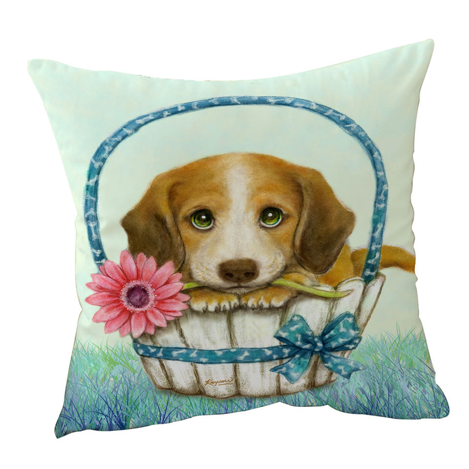 Animal Dogs Art Cute Dachshund Throw Pillow and Cushion