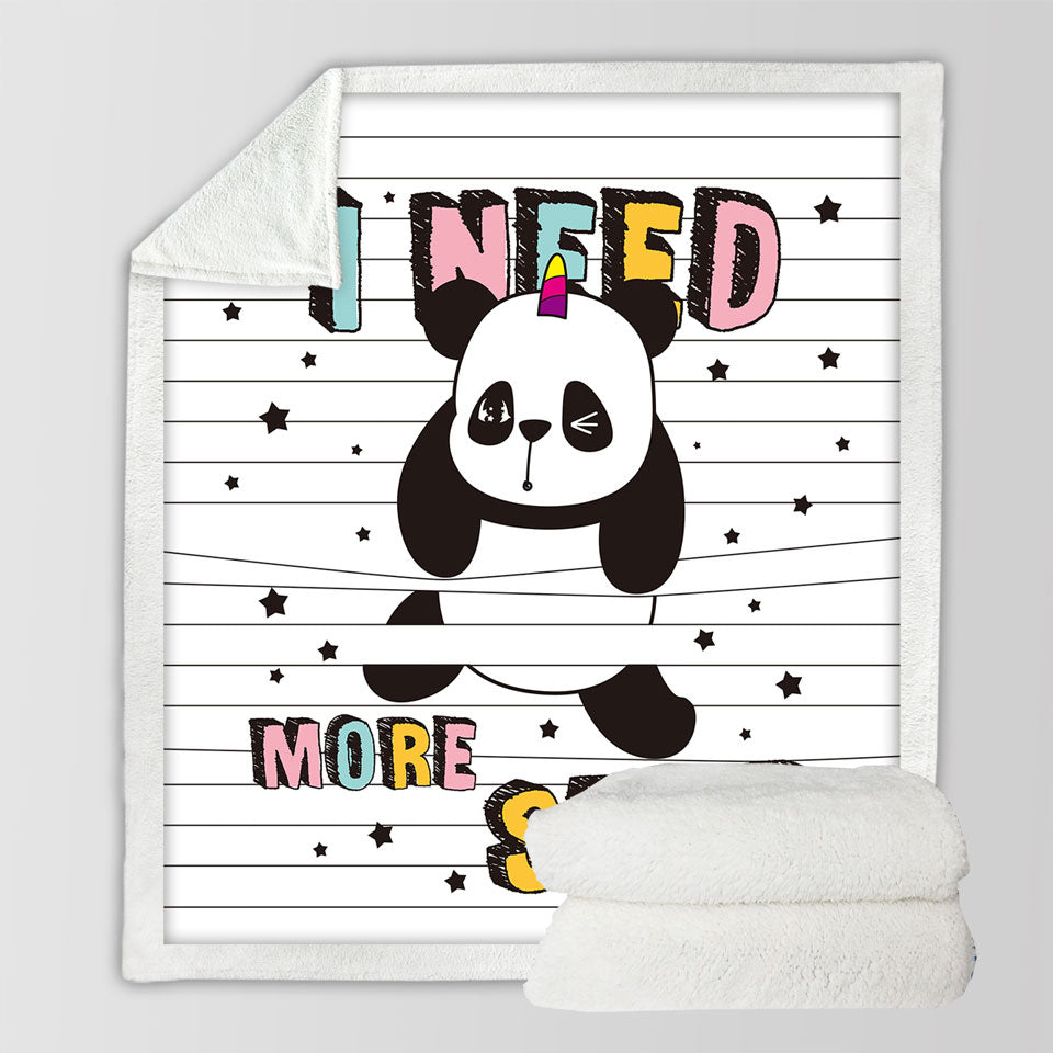 Animal Prints Throw Blanket Stars Panda