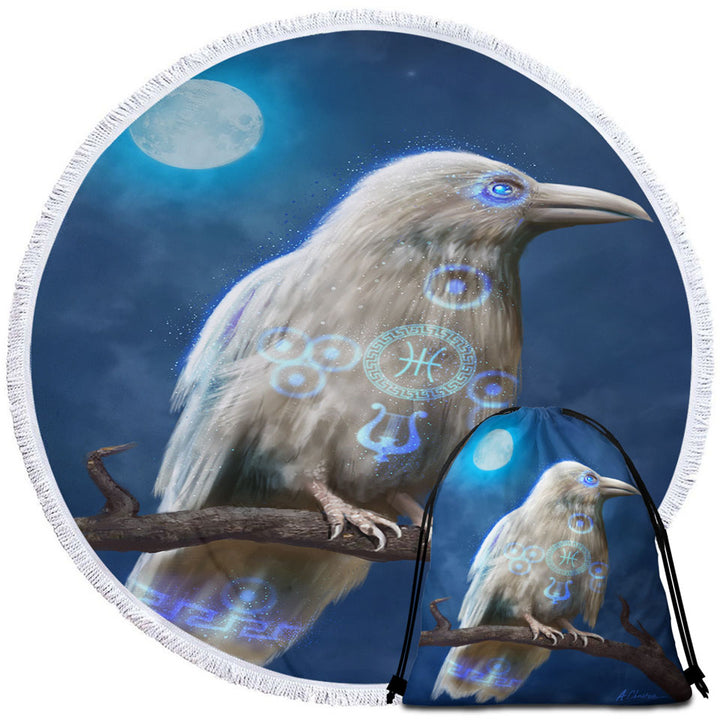 Apollos Cool White Crow Beach Bags and Towels