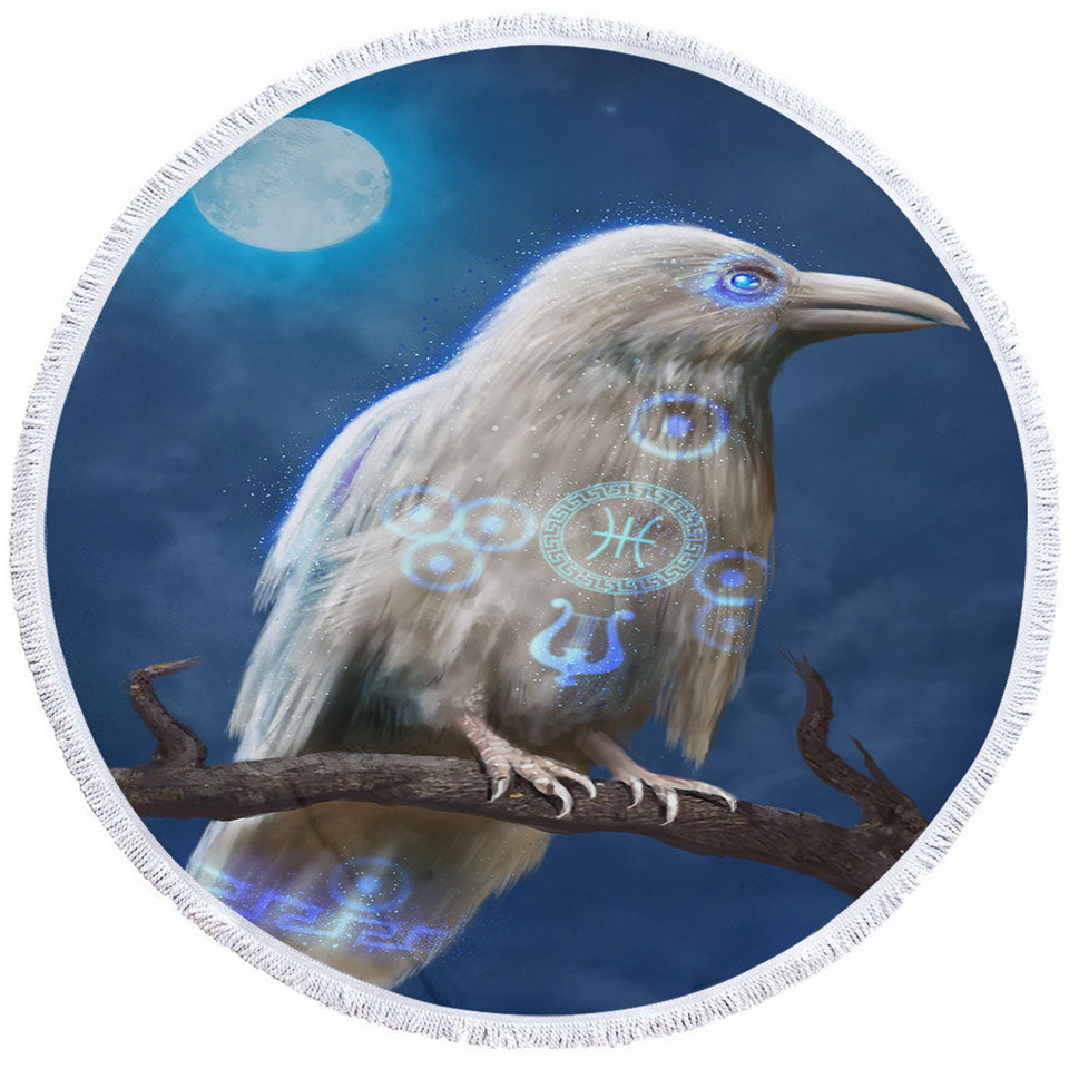 Apollos Cool White Crow Big Beach Towels