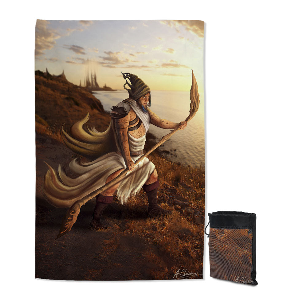 Arcturios Fantasy Art Warrior Swims Towel
