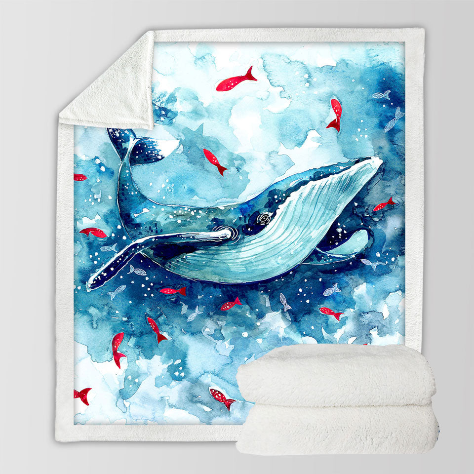 Art Blankets Painting Fish and Whale