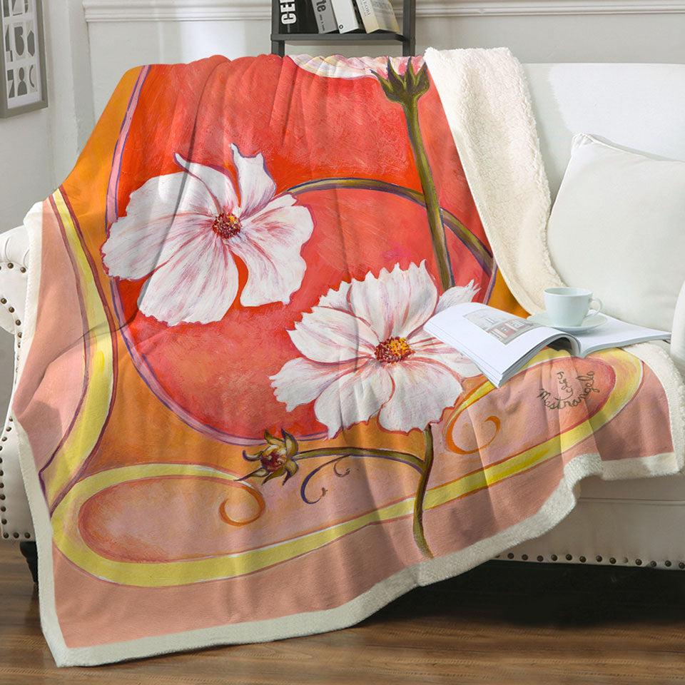 products/Art-Deco-Cosmos-White-Flowers-Throw-Blanket