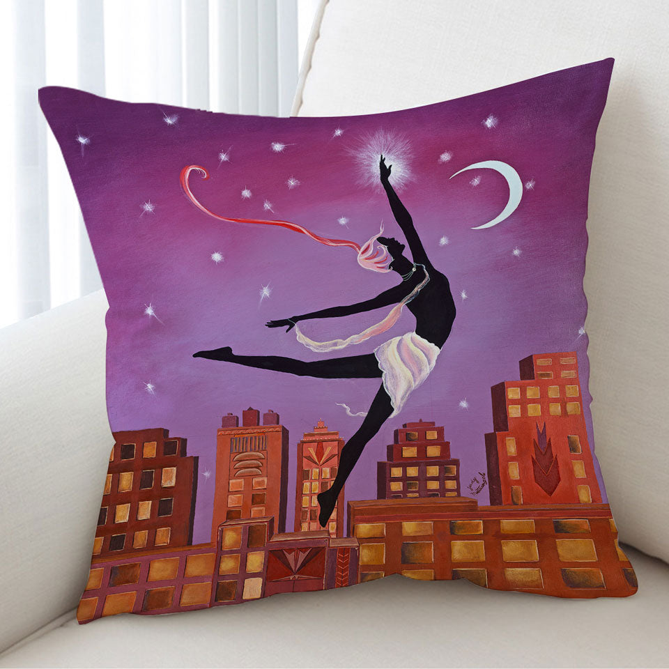 Art Deco Cushion Covers Arabesque Night City Dancing Painting