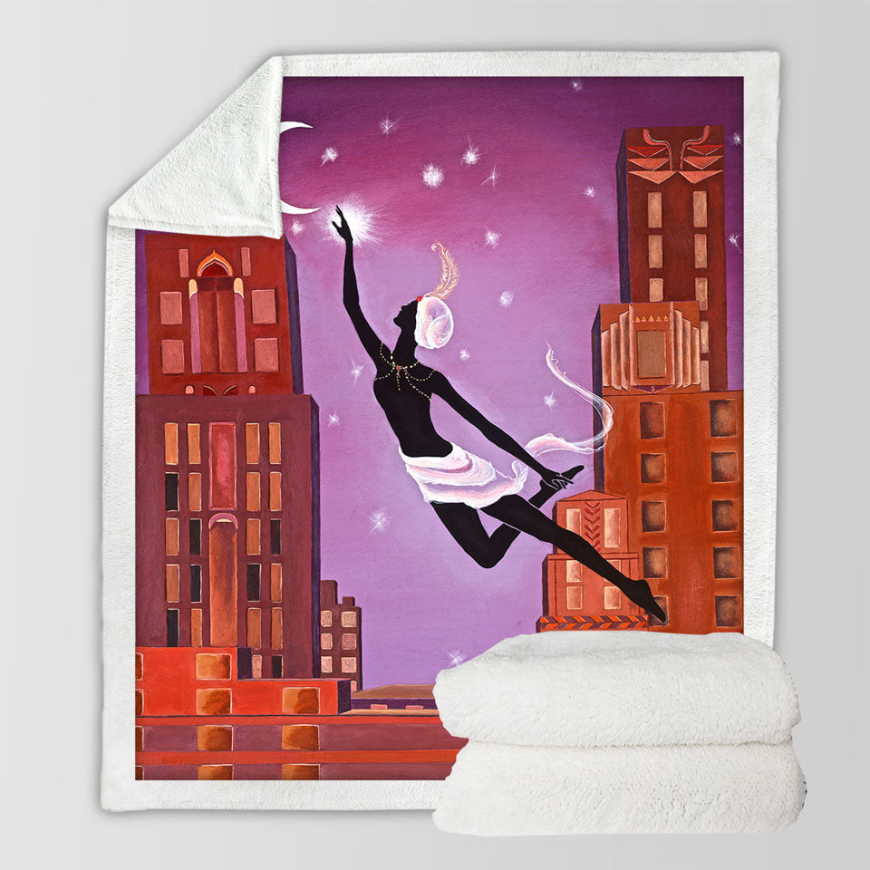 products/Art-Deco-Decorative-Throws-Gliding-Night-City-Dancing-Painting
