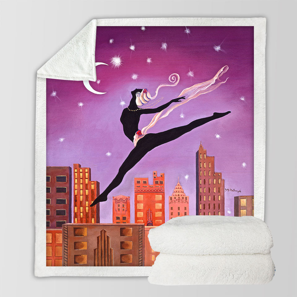 products/Art-Deco-Leap-Night-City-Dancing-Painting-Decorative-Blankets