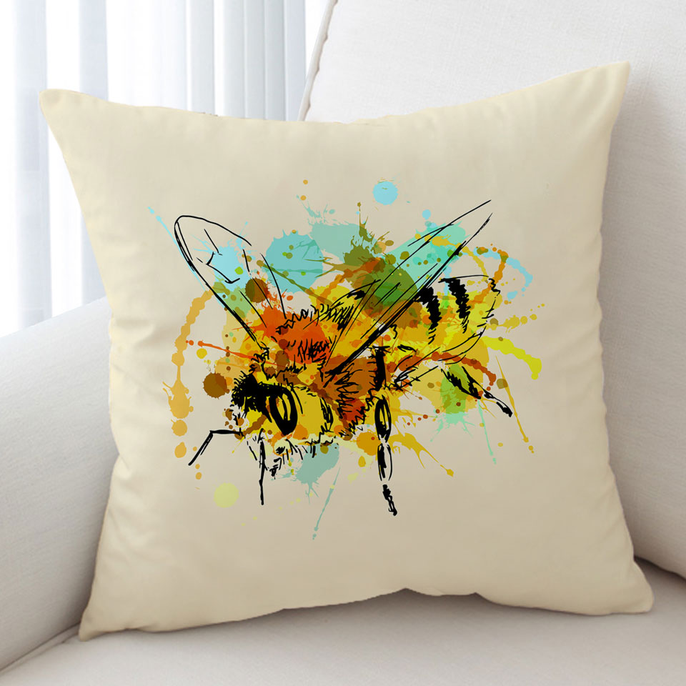 Art Drawing Bee Cushion