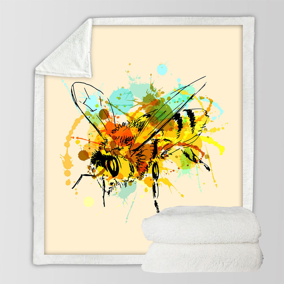 Art Drawing Bee Sherpa Blanket