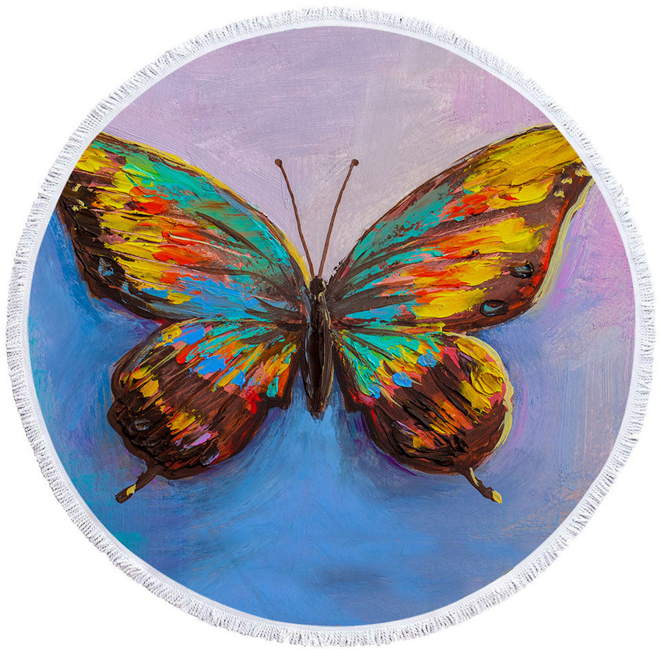Art Painted Butterfly Microfiber Beach Towel