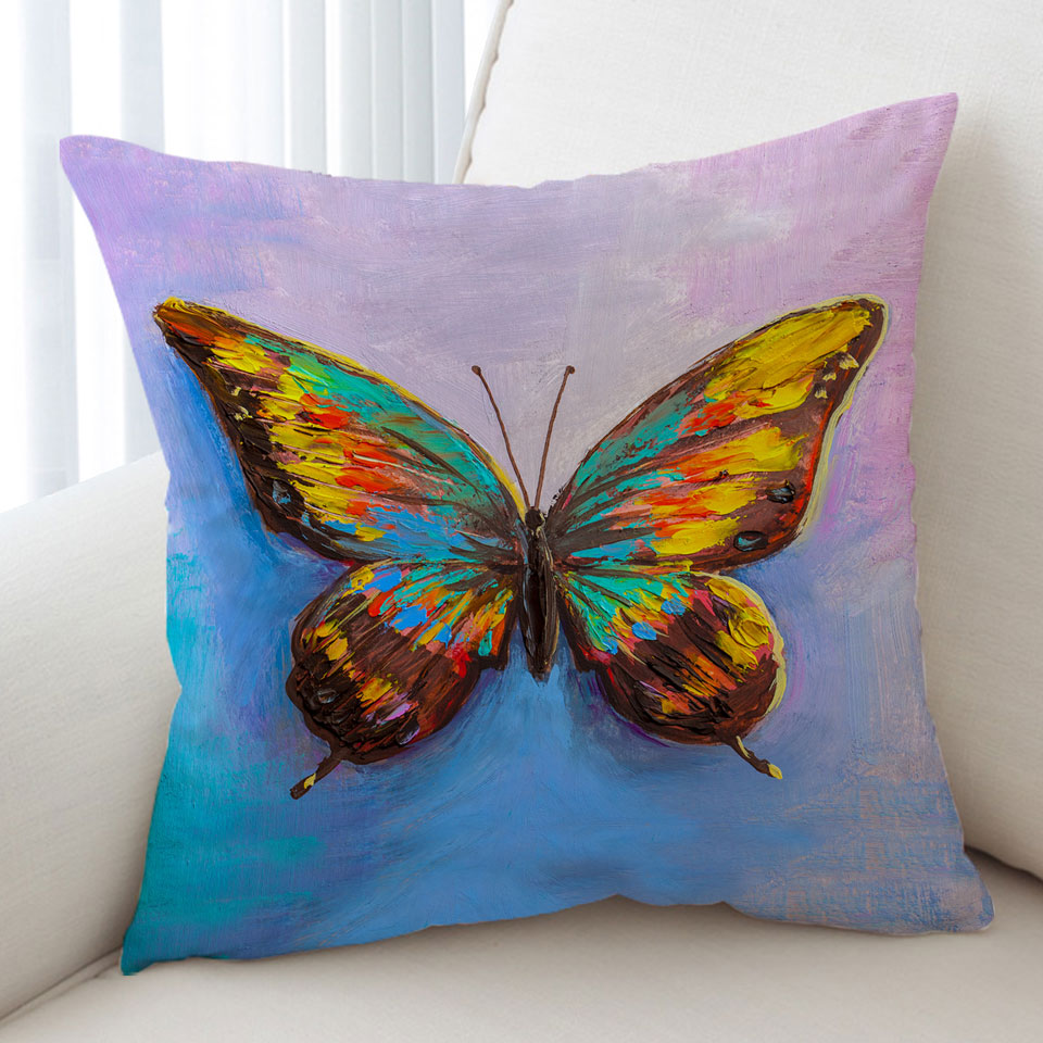 Art Painted Butterfly Throw Pillow