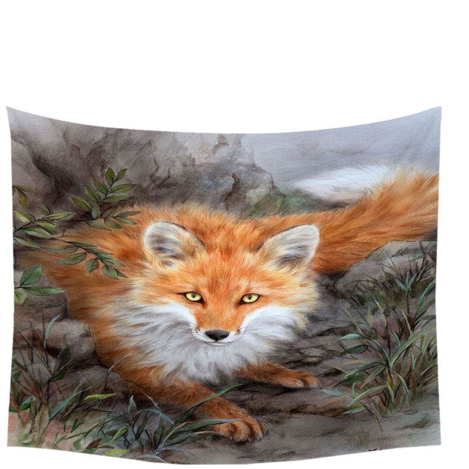 Art Painting Autumn Fox in the Wild Tapestry