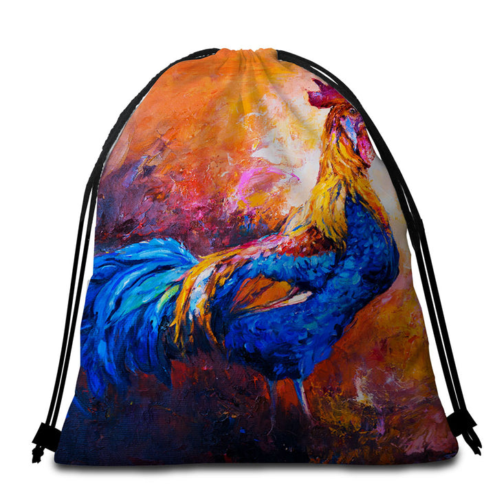 Art Painting Beach Bags and Towels of Impressive Rooster