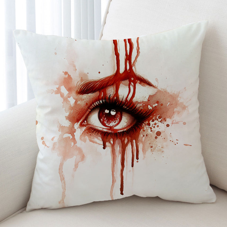 Art Painting Bloody Cushion Covers Eye Red Tears
