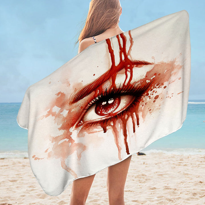Art Painting Bloody Pool Towels Eye Red Tears