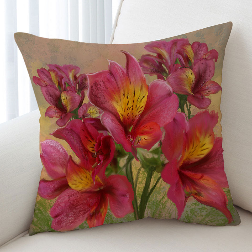 Art Painting Bright Orchids Flowers Cushion Covers