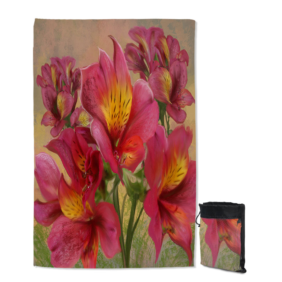 Art Painting Bright Orchids Flowers Microfiber Towels For Travel