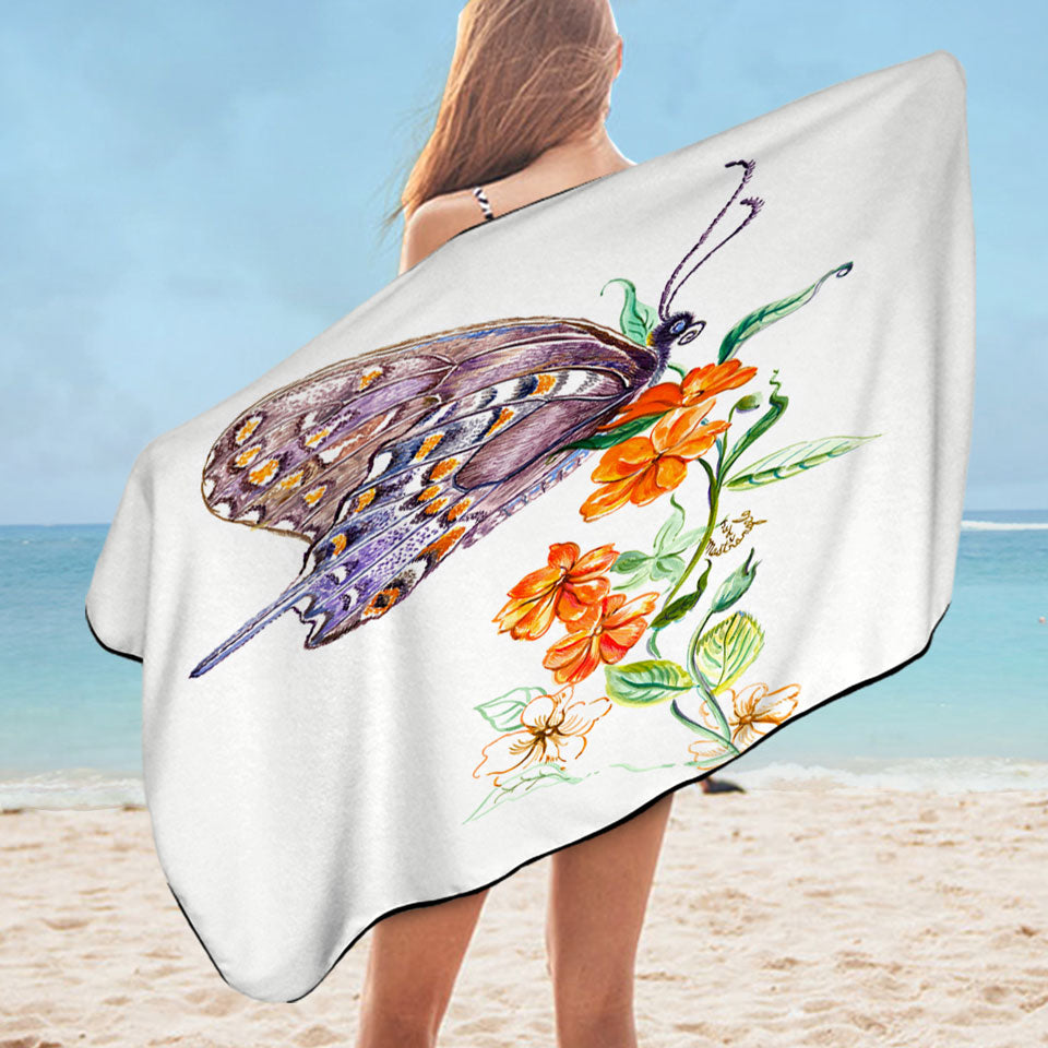 Art Painting Butterfly Pool Towels