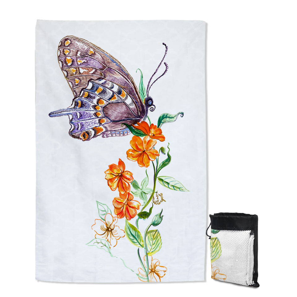 Art Painting Butterfly Quick Dry Beach Towel