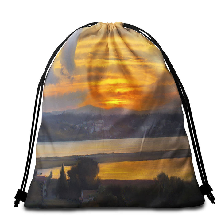 Dinosaurs Beach Bags and Towels Protection Fight Cool Dinosaurs Art the Dinosaurs Forest