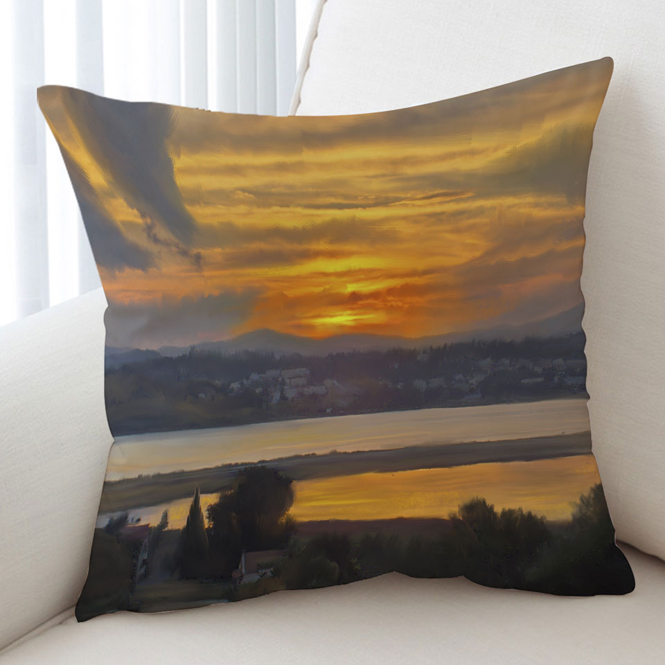 Art Painting Corfu Sunset Cushions