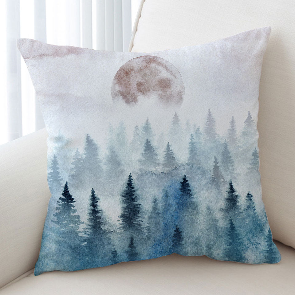 Art Painting Cushion Full Moon Forest Sofa Pillows