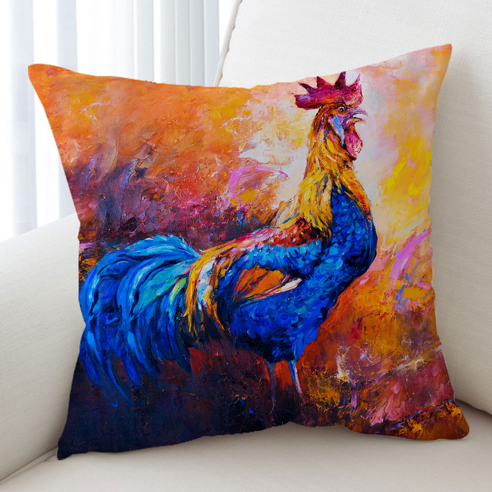 Art Painting Cushions of Impressive Rooster