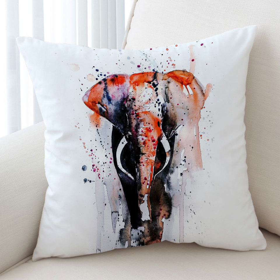 Art Painting Dark Colored Elephant Cushions