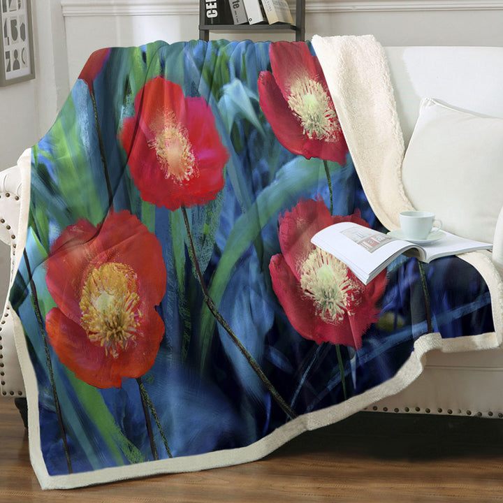 products/Art-Painting-Decorative-Blankets-Bright-Poppies-Flowers