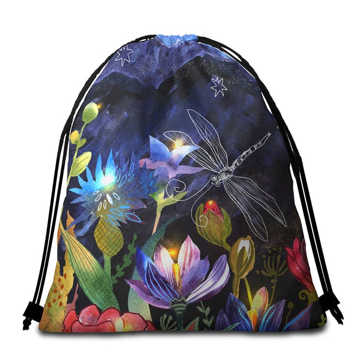 Art Painting Floral Beach Towels and Bags Set