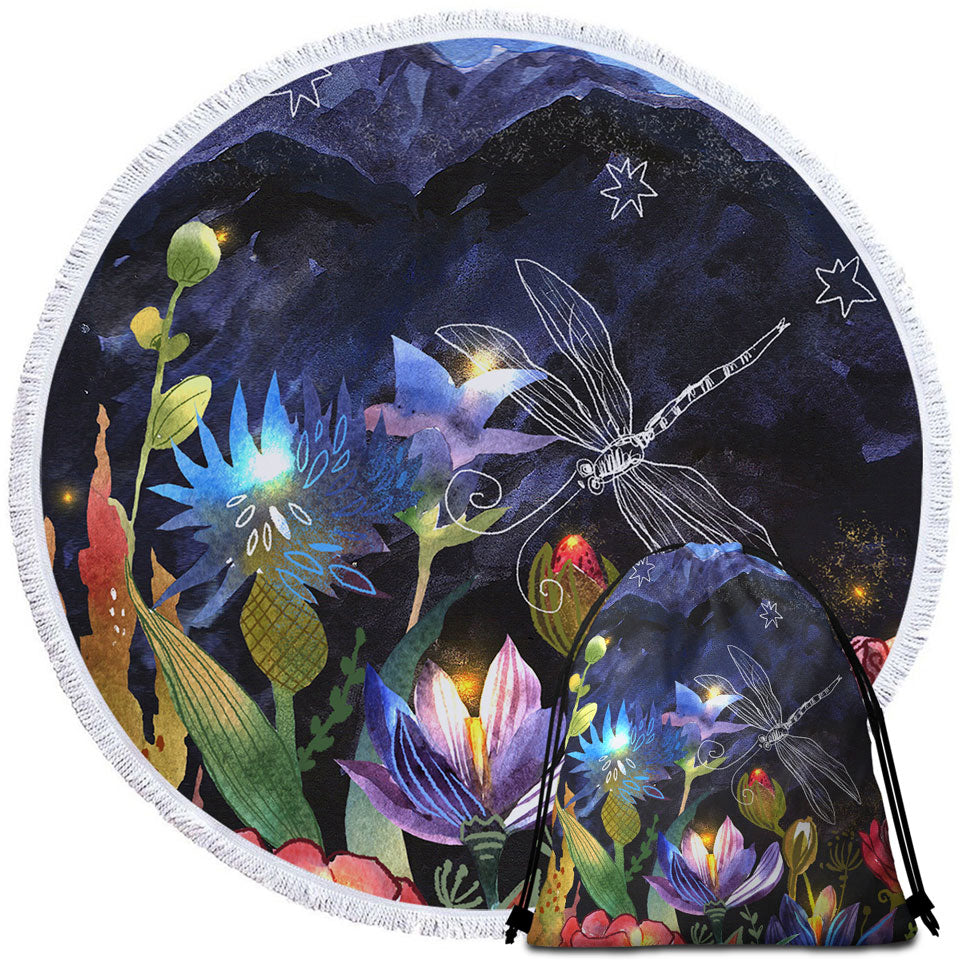 Art Painting Floral Beach Towels