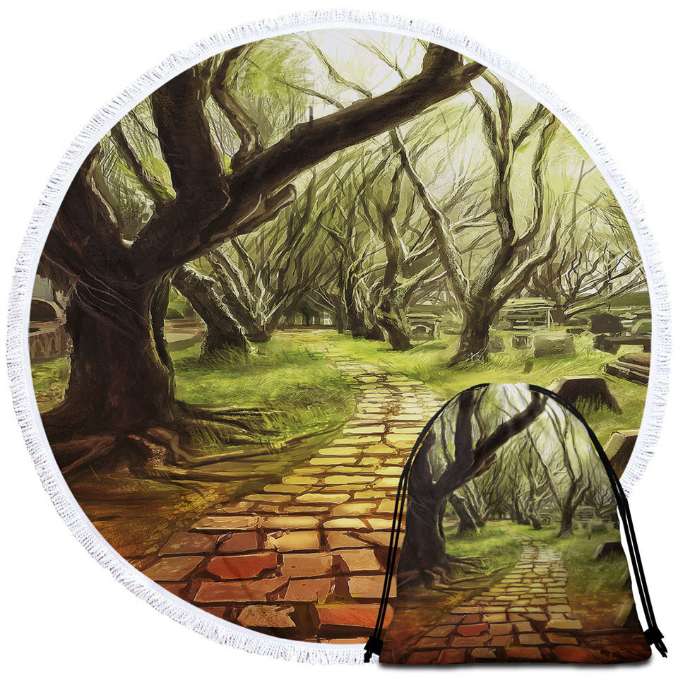 Art Painting Forest Beach Towels Scary Path