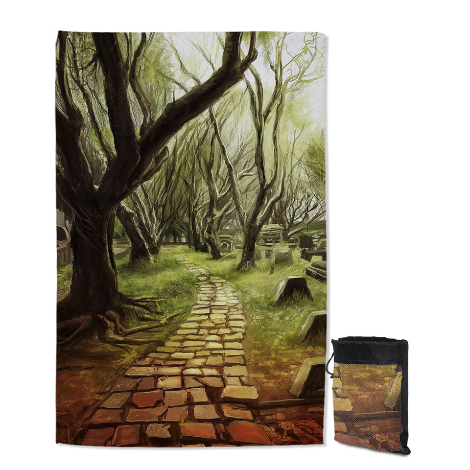 Art Painting Forest Quick Dry Beach Towel Scary Path