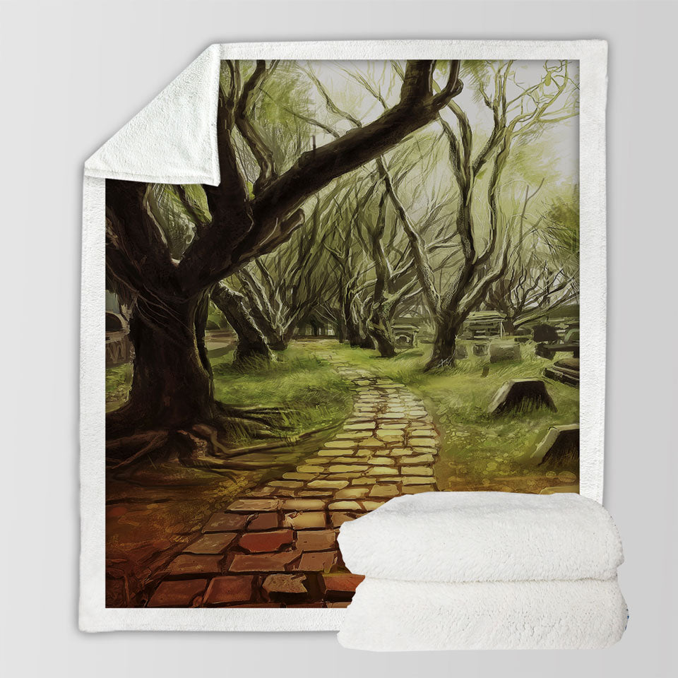 products/Art-Painting-Forest-Throw-Blanket-Scary-Path