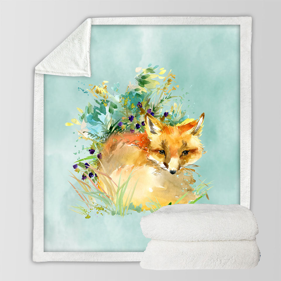 Art Painting Fox Sofa Blankets
