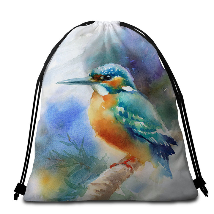 Art Painting Hummingbird Beach Towel Bags