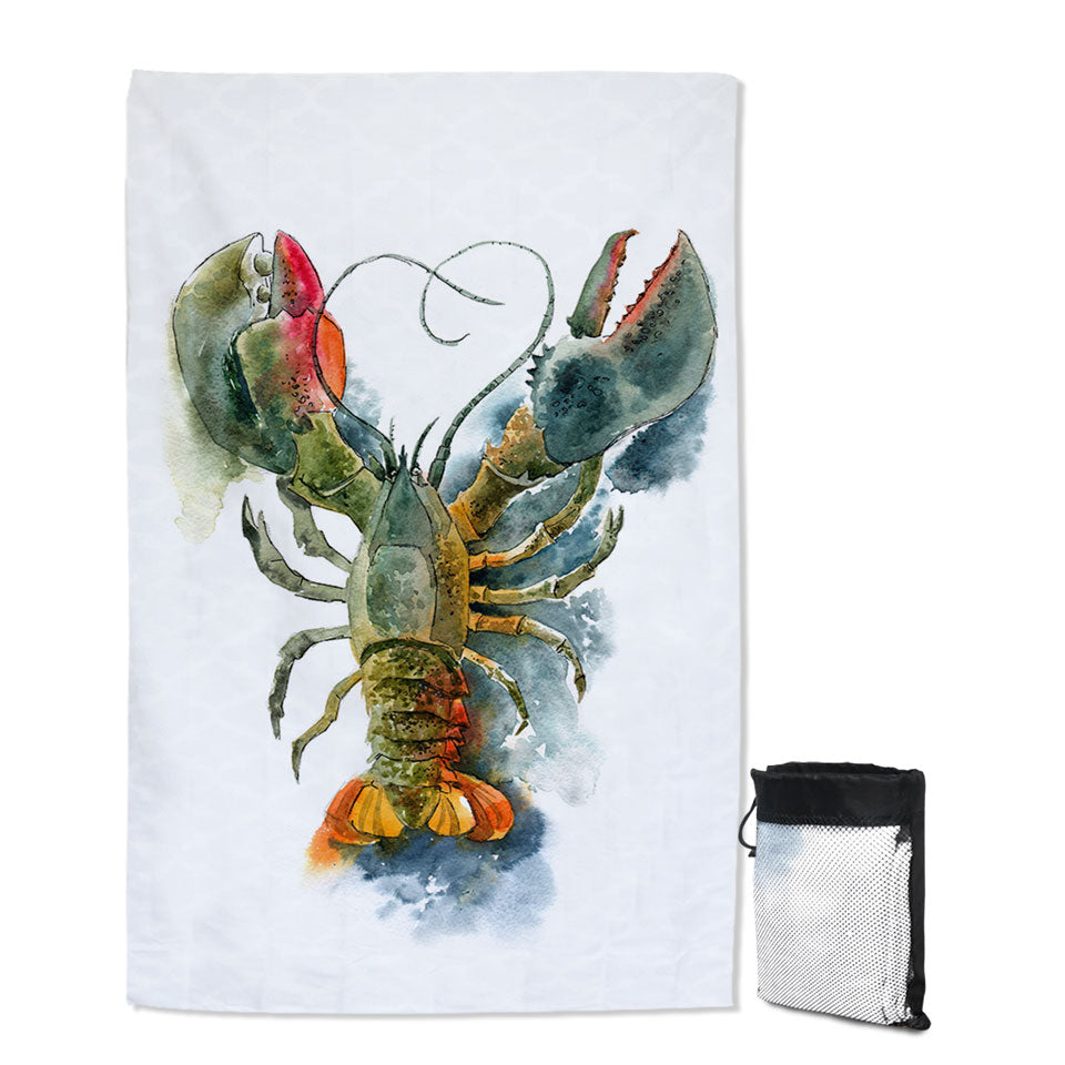 Art Painting Lobster Beach Towel
